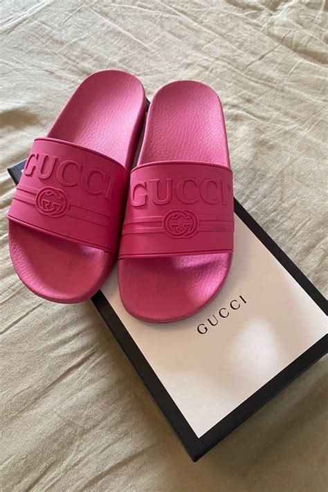 blue floral gucci heels|hot pink Gucci slides.